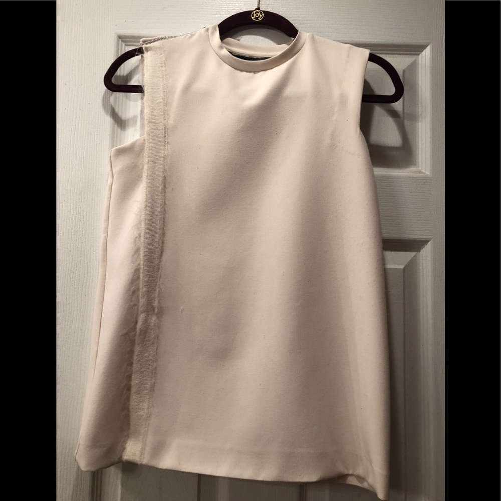 Zara Basic Off White Sleeveless Top